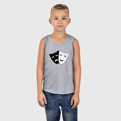 Детская майка Театральные маски грусти и радости / Меланж – фото 5