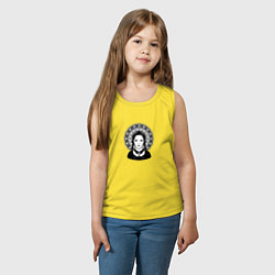 Майка детская хлопок Готическая девушка с черепами, цвет: желтый — фото 2
