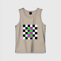 Майка детская хлопок Конь шахматный, цвет: миндальный