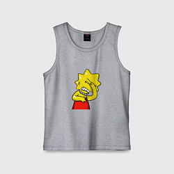 Майка детская хлопок Лиза Симпсон недовольна, цвет: меланж