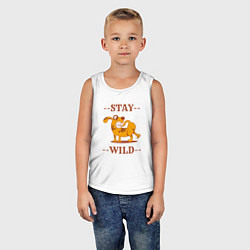 Майка детская хлопок Stay wild dog, цвет: белый — фото 2
