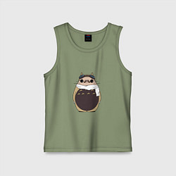 Майка детская хлопок Тоторо Порко Россо, цвет: авокадо