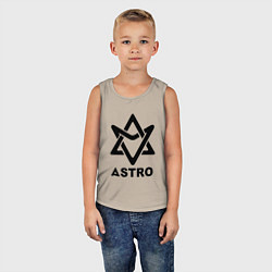 Майка детская хлопок Astro black logo, цвет: миндальный — фото 2
