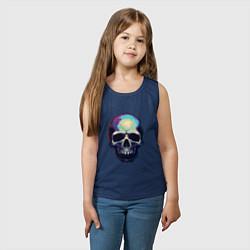 Майка детская хлопок Граффити череп, цвет: тёмно-синий — фото 2