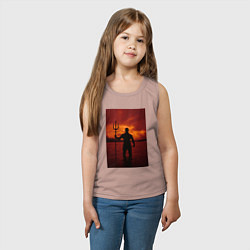 Майка детская хлопок Нептун в море, цвет: пыльно-розовый — фото 2