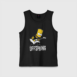 Майка детская хлопок Offspring Барт Симпсон рокер, цвет: черный