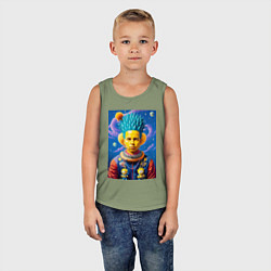 Майка детская хлопок Барт Симпсон в космическом скафандре, цвет: авокадо — фото 2