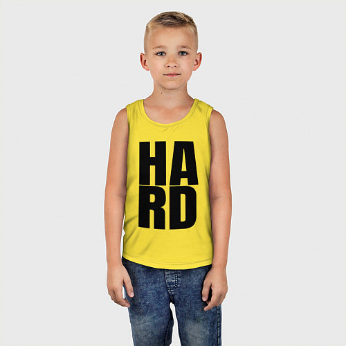 Детская майка Hard жесткая надпись / Желтый – фото 5