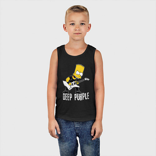 Детская майка Deep Purple Барт Симпсон рокер / Черный – фото 5