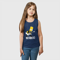 Майка детская хлопок Motorhead Барт Симпсон рокер, цвет: тёмно-синий — фото 2