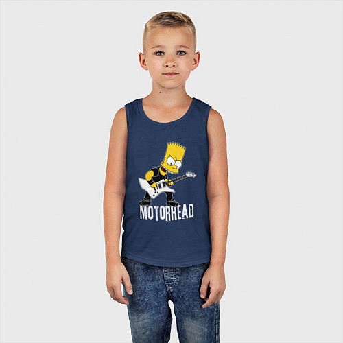 Детская майка Motorhead Барт Симпсон рокер / Тёмно-синий – фото 5