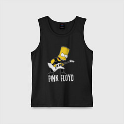 Майка детская хлопок Pink Floyd Барт Симпсон рокер, цвет: черный