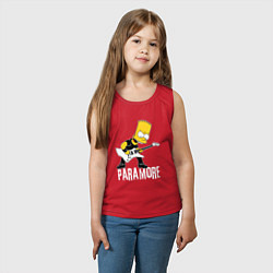 Майка детская хлопок Paramore Барт Симпсон рокер, цвет: красный — фото 2