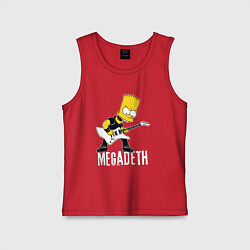 Майка детская хлопок Megadeth Барт Симпсон рокер, цвет: красный