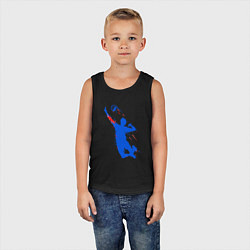 Майка детская хлопок Волейболист в прыжке, цвет: черный — фото 2