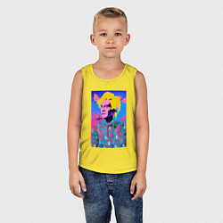 Майка детская хлопок Andy Warhol - self-portrait - pop art, цвет: желтый — фото 2