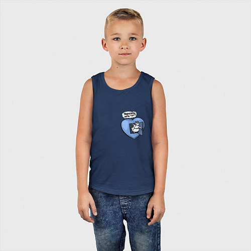 Детская майка Снеговик в ледяном сердце прячется от лета / Тёмно-синий – фото 5