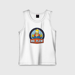 Майка детская хлопок Mr Plow, цвет: белый