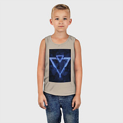 Майка детская хлопок Неоновый треугольник, цвет: миндальный — фото 2