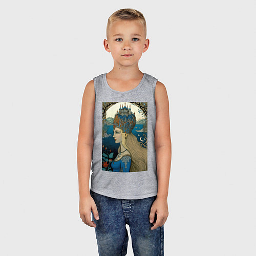 Детская майка Царевна-Лебедь - нейросеть / Меланж – фото 5