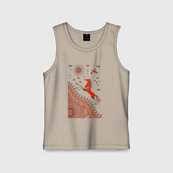 Майка детская хлопок Мезенский конь, цвет: миндальный