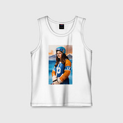 Майка детская хлопок Мона Лиза - крайний нападающий, цвет: белый