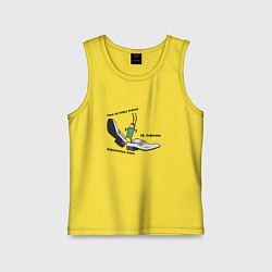 Майка детская хлопок Планктон в бархатных тягах, цвет: желтый