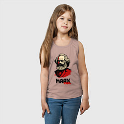 Майка детская хлопок Karl Marx - 3 цвета, цвет: пыльно-розовый — фото 2