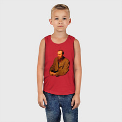 Майка детская хлопок Ф Достоевский, цвет: красный — фото 2