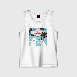 Майка детская хлопок Чайки на курорте, цвет: белый