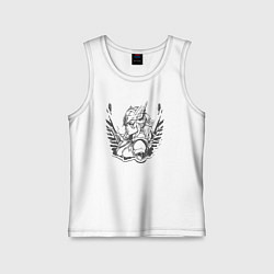 Майка детская хлопок Девушка валькирия, цвет: белый