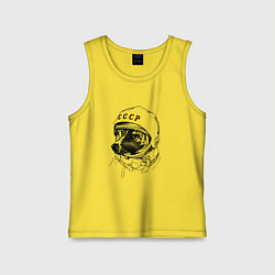 Майка детская хлопок Пёсик астронавт - ссср, цвет: желтый