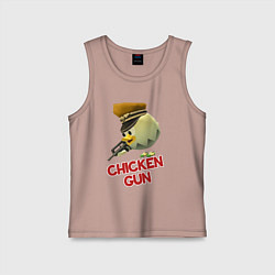 Майка детская хлопок Chicken Gun logo, цвет: пыльно-розовый