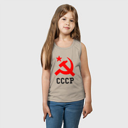 Майка детская хлопок СССР стиль, цвет: миндальный — фото 2