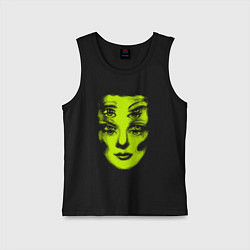 Майка детская хлопок Double lime face, цвет: черный