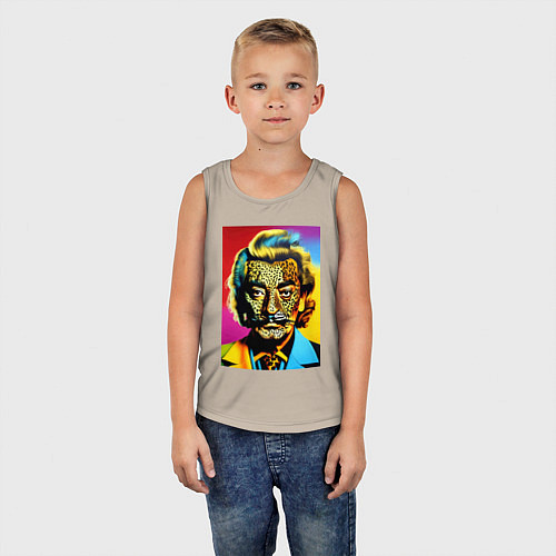 Детская майка Леопард Сальвадор Дали - фантазия / Миндальный – фото 5