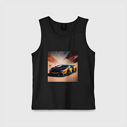 Майка детская хлопок Lamborghini Aventador, цвет: черный