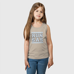 Майка детская хлопок Run San Antonio Spurs, цвет: миндальный — фото 2