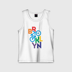 Майка детская хлопок Brooklyn bike, цвет: белый