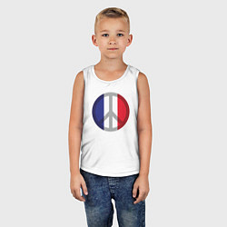 Майка детская хлопок Peace France, цвет: белый — фото 2