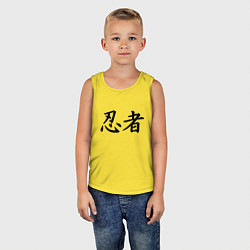 Майка детская хлопок Иероглиф ниндзя, цвет: желтый — фото 2