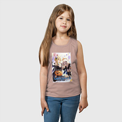 Майка детская хлопок Lumine and Paimon halloween, цвет: пыльно-розовый — фото 2