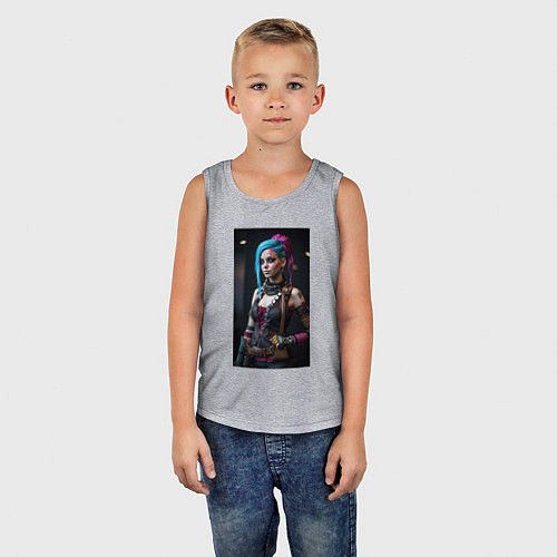 Детская майка Jinx model Arcane League of Legends / Меланж – фото 5