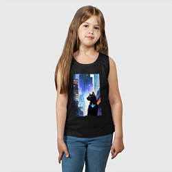 Майка детская хлопок Black cat - a resident of the metropolis - New Yor, цвет: черный — фото 2