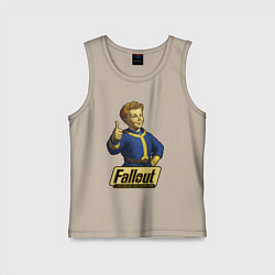 Майка детская хлопок Real vault boy, цвет: миндальный