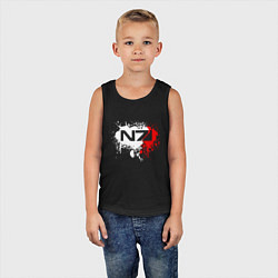 Майка детская хлопок Mass Effect N7 - shooter - logo, цвет: черный — фото 2