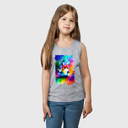 Майка детская хлопок Акварельный Пикачу - поп-арт, цвет: меланж — фото 2