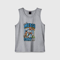 Майка детская хлопок Лионель Месси Аргентина 10, цвет: меланж
