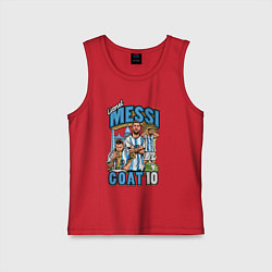 Майка детская хлопок Лионель Месси Аргентина 10, цвет: красный