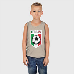 Майка детская хлопок Футбол Италии, цвет: миндальный — фото 2